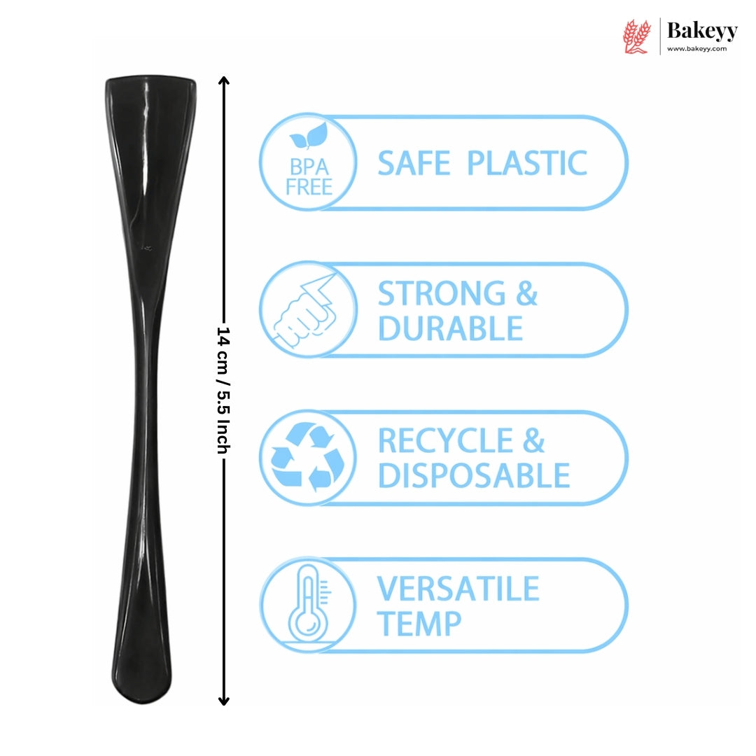 Premium Dessert Spoon | Clear, Black & Matte Gold | Pack of 100