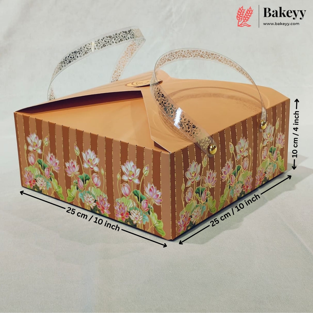 Premium Floral Printed Gift Hamper Boxes Set of 2 with Handle | Elegant Festive Gift Packaging Box | Pack of 20