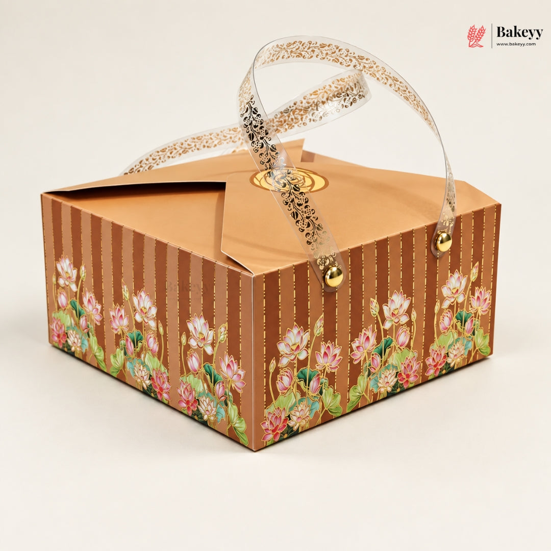 Premium Floral Printed Gift Hamper Boxes with Handle | Pack of 10
