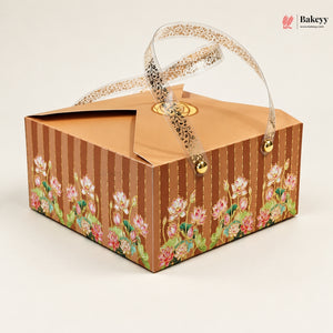 Premium Floral Printed Gift Hamper Boxes with Handle | Pack of 10