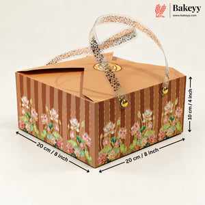 Premium Floral Printed Gift Hamper Boxes with Handle | Pack of 10