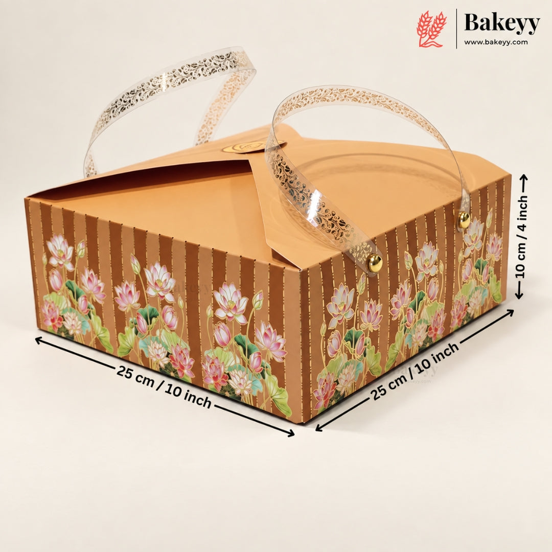 Premium Floral Printed Gift Hamper Boxes with Handle | Pack of 10