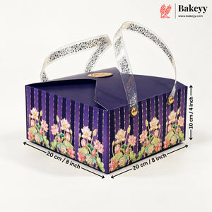 Premium Floral Printed Gift Hamper Boxes with Handle | Pack of 10