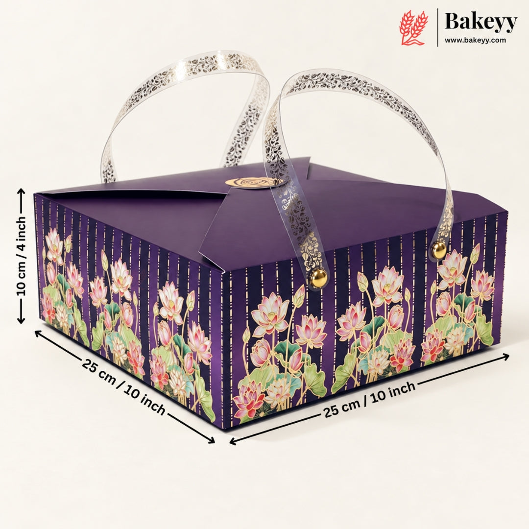 Premium Floral Printed Gift Hamper Boxes with Handle | Pack of 10