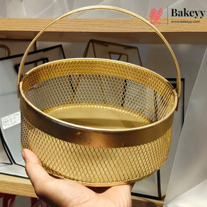 Premium_Golden_Metal_Mesh_Serving_Tray_with_Handle_Decorative_Multipurpose_Tray_Pack_of_1_10 - Bakeyy.com IN