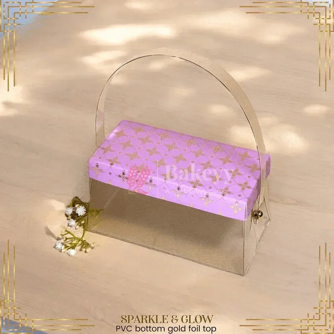 Premium PVC Box with Gold Foil Top|| 3 x 6 x 3 Inches || Pack of 10 || - Bakeyy.com - India - Premium PVC Box with Gold Foil Top|| 3 x 6 x 3 Inches || Pack of 10 || - Purple
