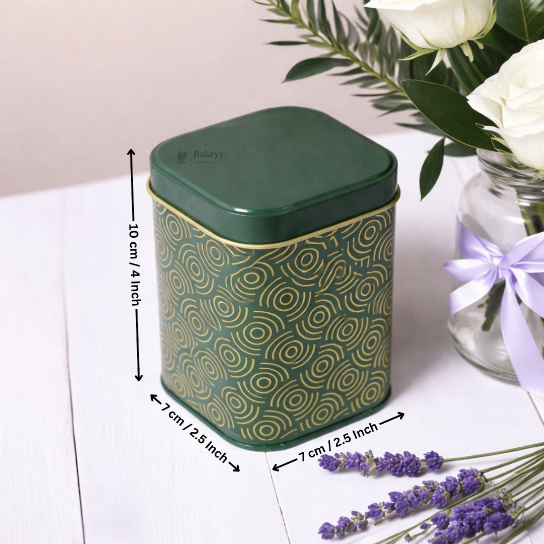 Premium Rectangle Decorative Tin Storage Containers | Vibrant, Modern Patterns | 1 Piece