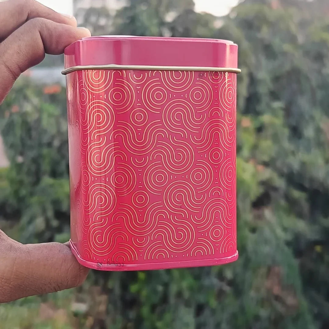 Premium Rectangle Decorative Tin Storage Containers | Vibrant, Modern Patterns | 1 Piece