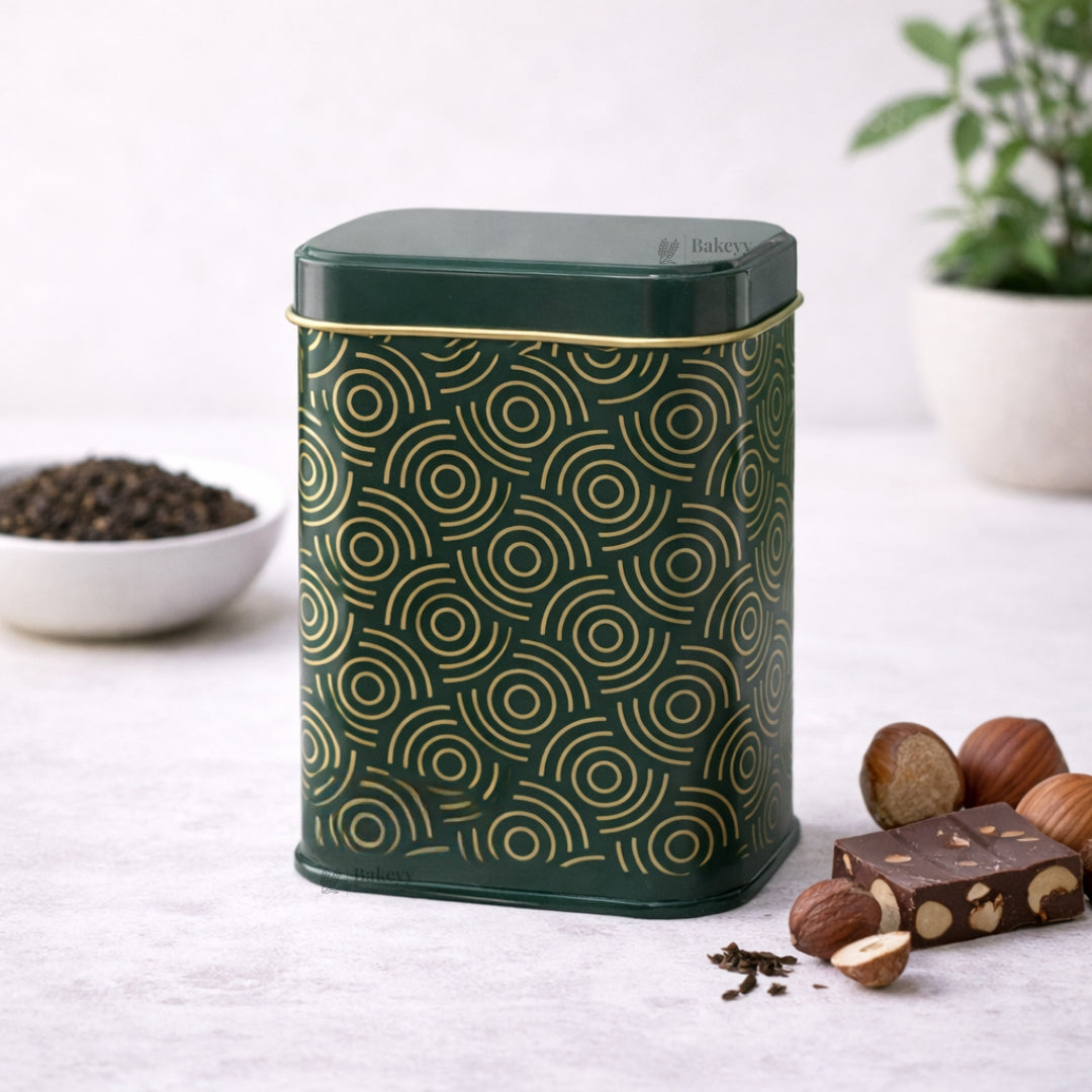 Premium Rectangle Decorative Tin Storage Containers | Vibrant, Modern Patterns | 1 Piece
