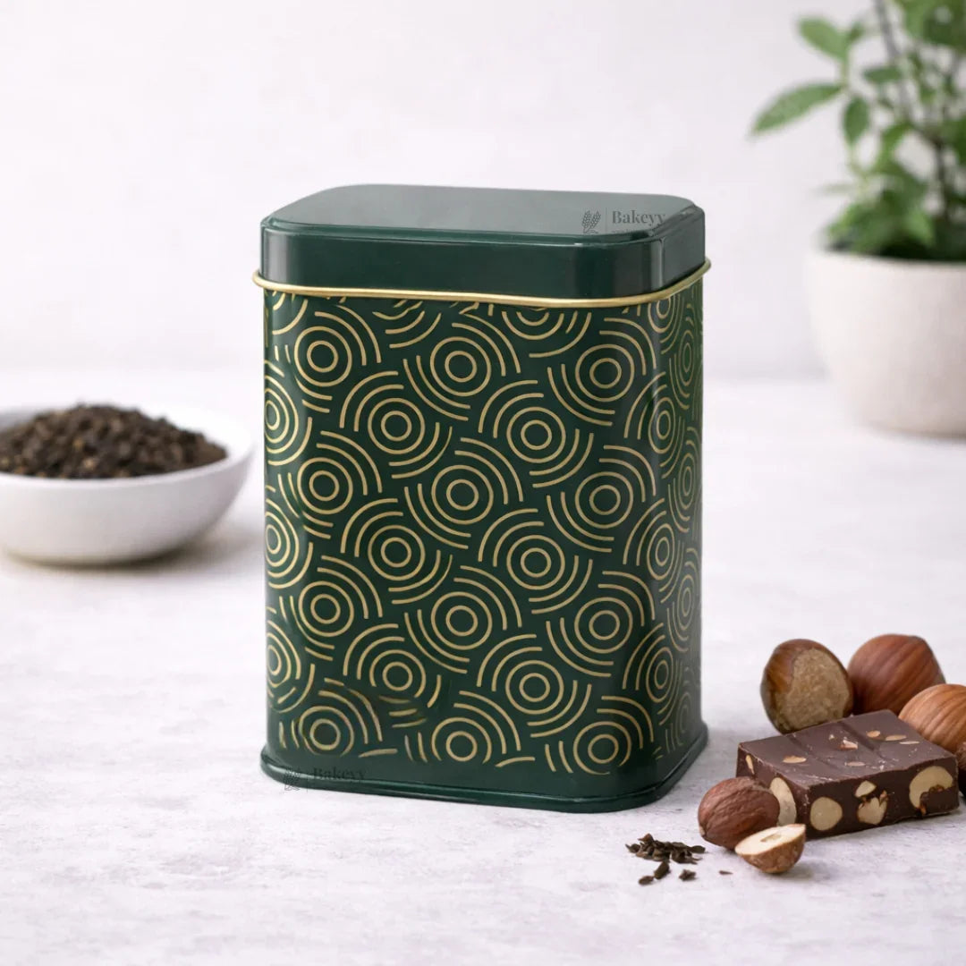 Premium Rectangle Decorative Tin Storage Containers | Vibrant, Modern Patterns | 1 Piece