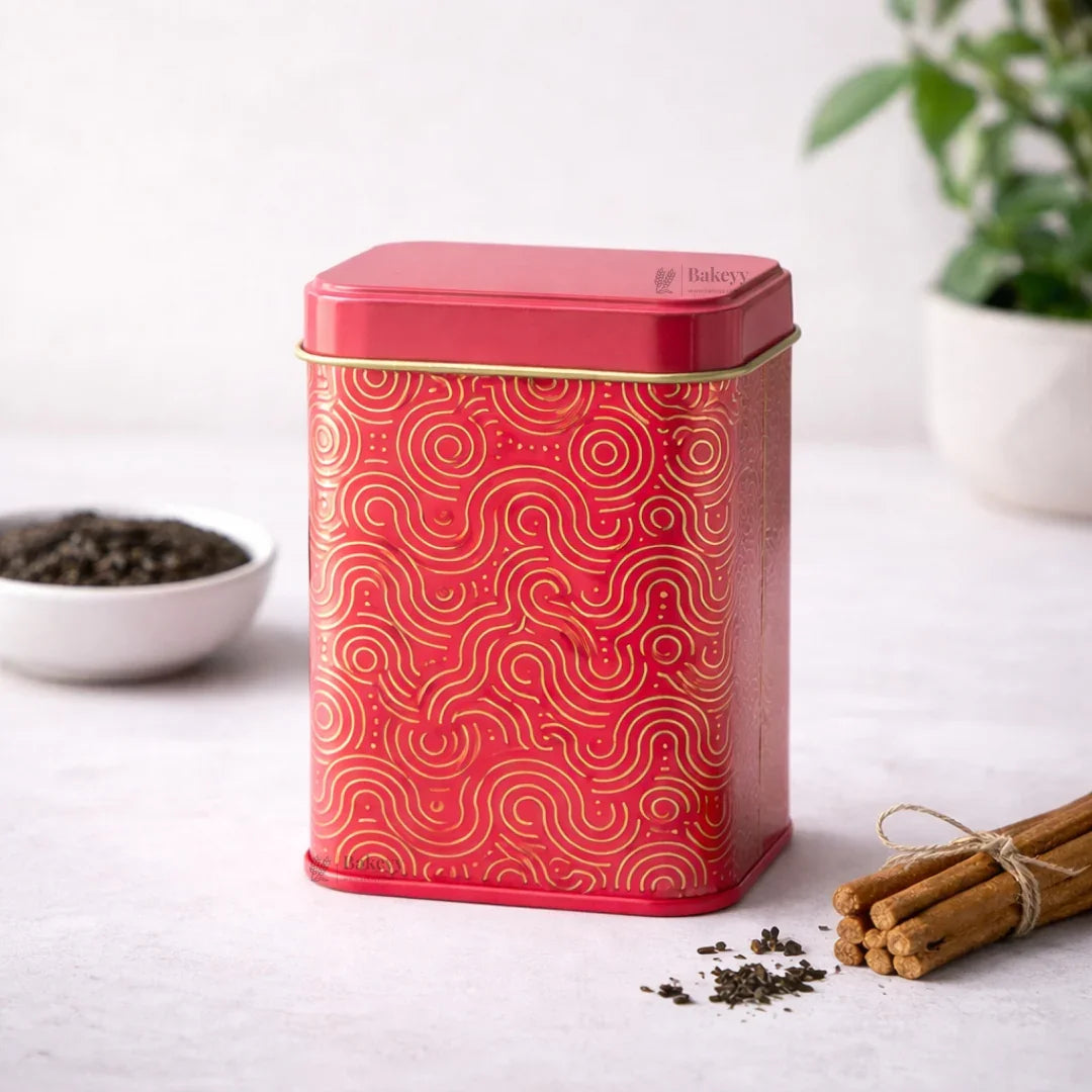 Premium Rectangle Decorative Tin Storage Containers | Vibrant, Modern Patterns | 1 Piece