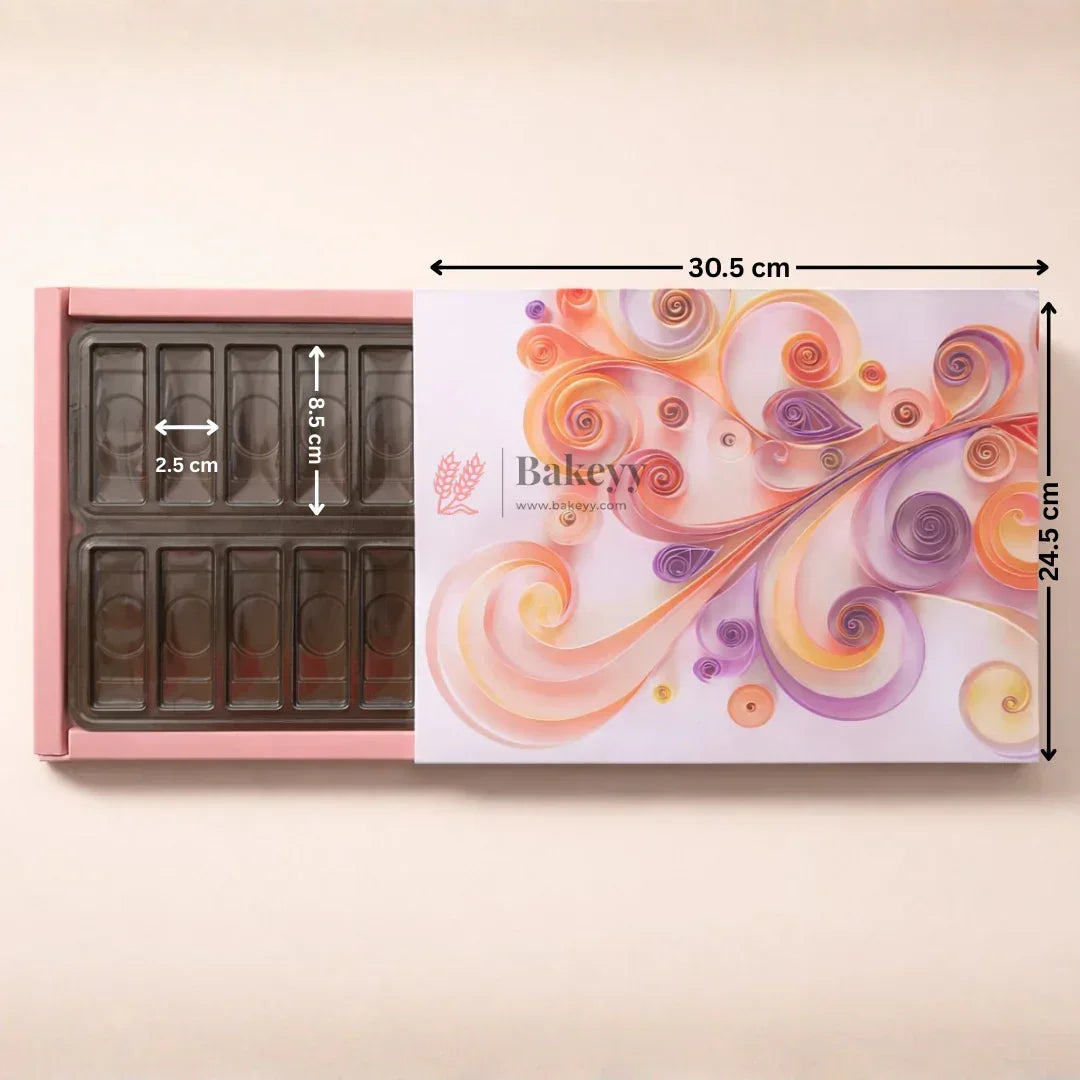 Premium_Sliding_Chocolate_Bar_Box_with_Tray_16_Cavity_Pack_of_10_1 - Bakeyy.com
