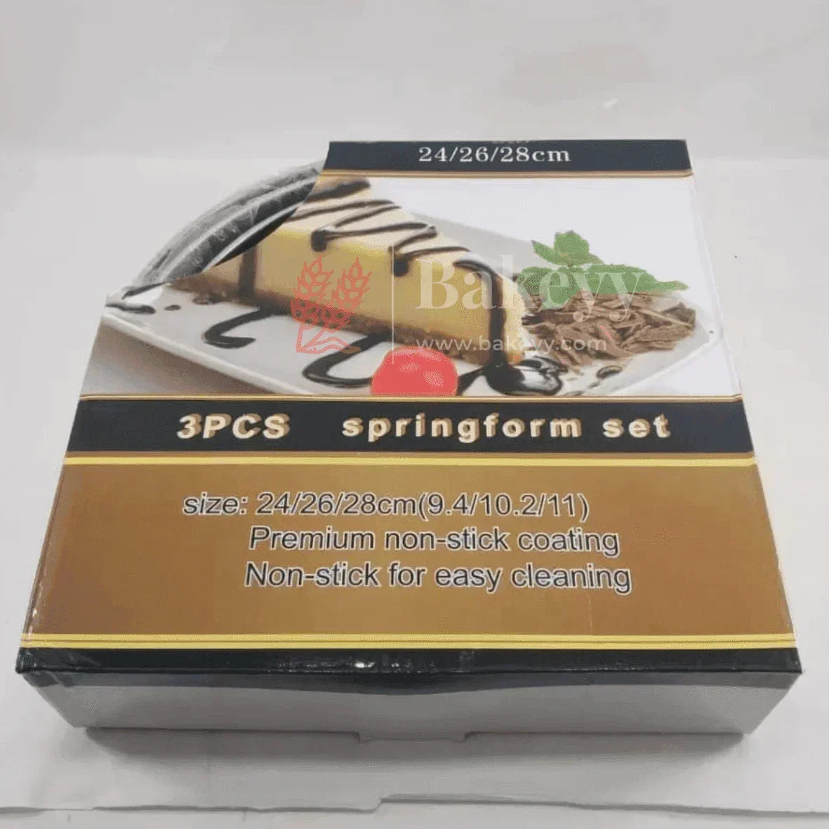 Premium Springform Cake Pan Set - 3 Pieces (Non-Stick, Leak-Proof) - Bakeyy.com - India - Premium Springform Cake Pan Set - 3 Pieces (Non-Stick, Leak-Proof) - Default Title