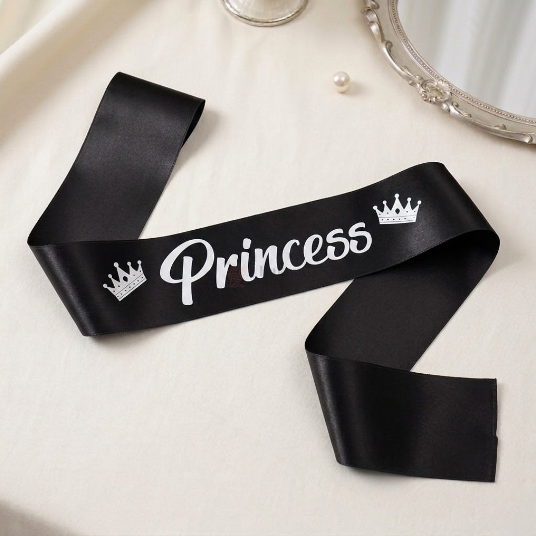 Princess Birthday Party Satin Sash with Elegant Script Lettering | Pack of 1