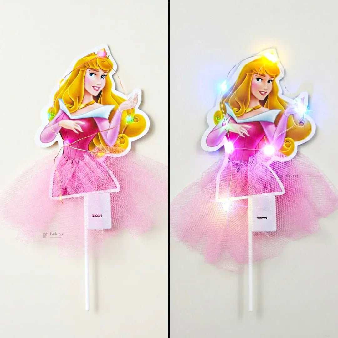 PrincessLEDCakeTopperwithNetFabricSkirtMultipleDesignsPackof1_5 - Bakeyy.com
