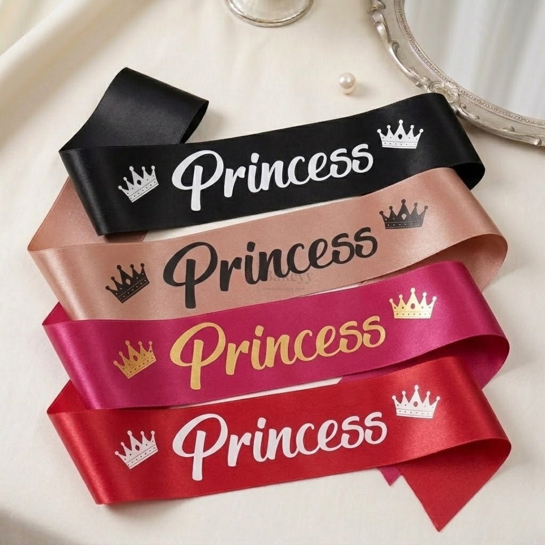 Princess Birthday Party Satin Sash with Elegant Script Lettering | Pack of 1