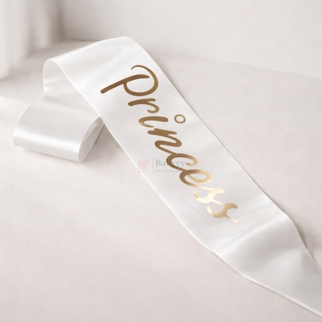 Princess Birthday Party Satin Sash with Elegant Script Lettering | Pack of 1