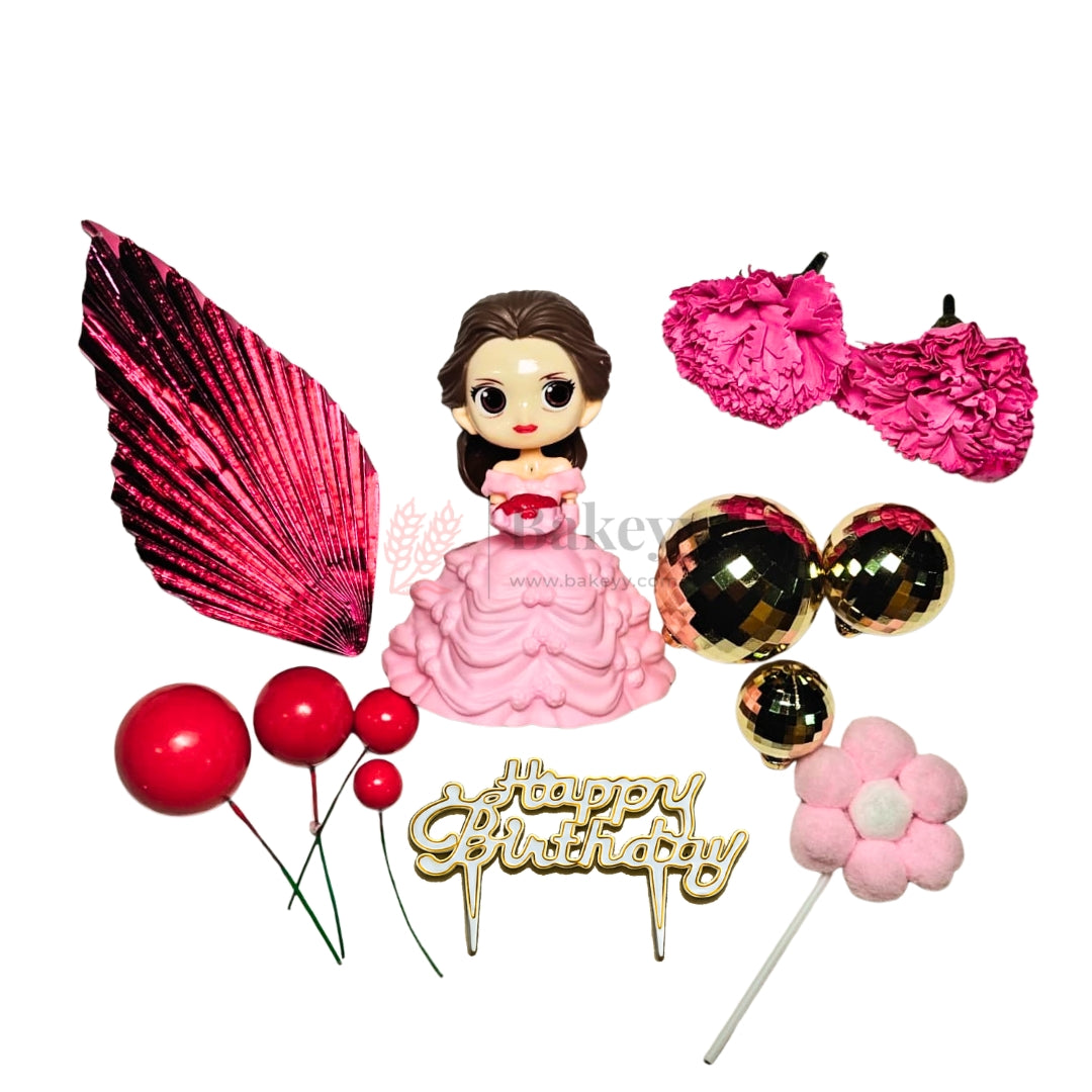 Princess Theme Cake Topper Combo Set | Birthday Cake Decoration Kit | Pack of 1
