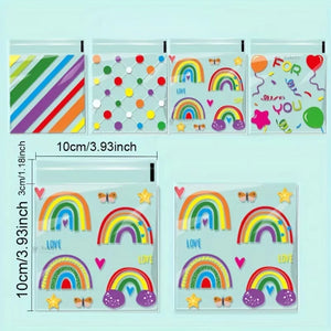 PrintedCellophanePouchRainbow_ConfettiDesignSquarePouch_2 - Bakeyy.com