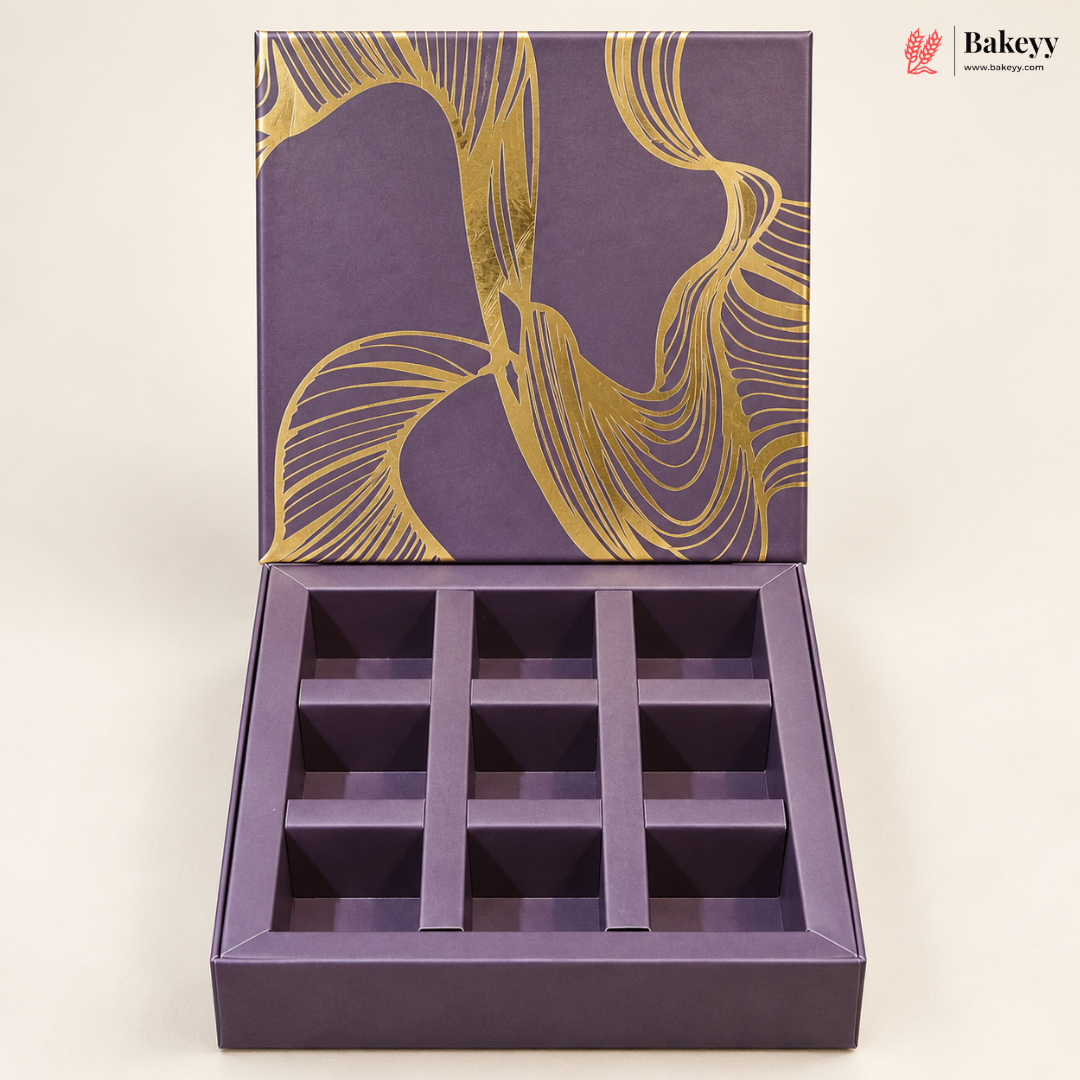 Printed Chocolate Box with Cavity Insert | 2 Designs | Pack of 1
