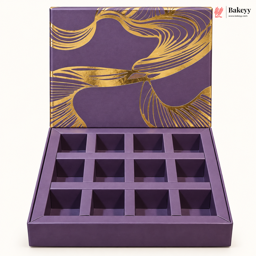 Printed Chocolate Box with Cavity Insert | 2 Designs | Pack of 1