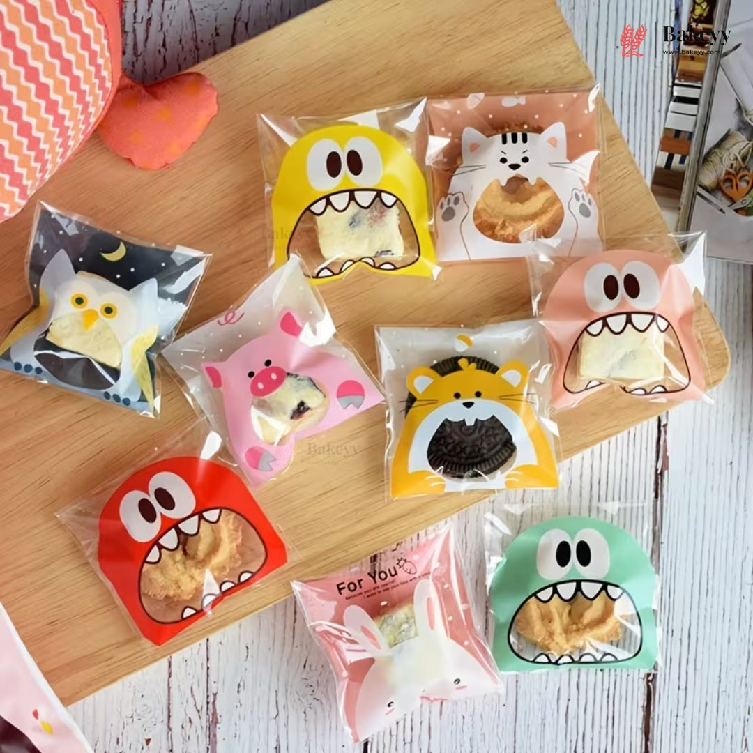 Printed Cookie Pouch with Self-Seal Flap | 3 Designs | Multiple Colours | Pack of 100