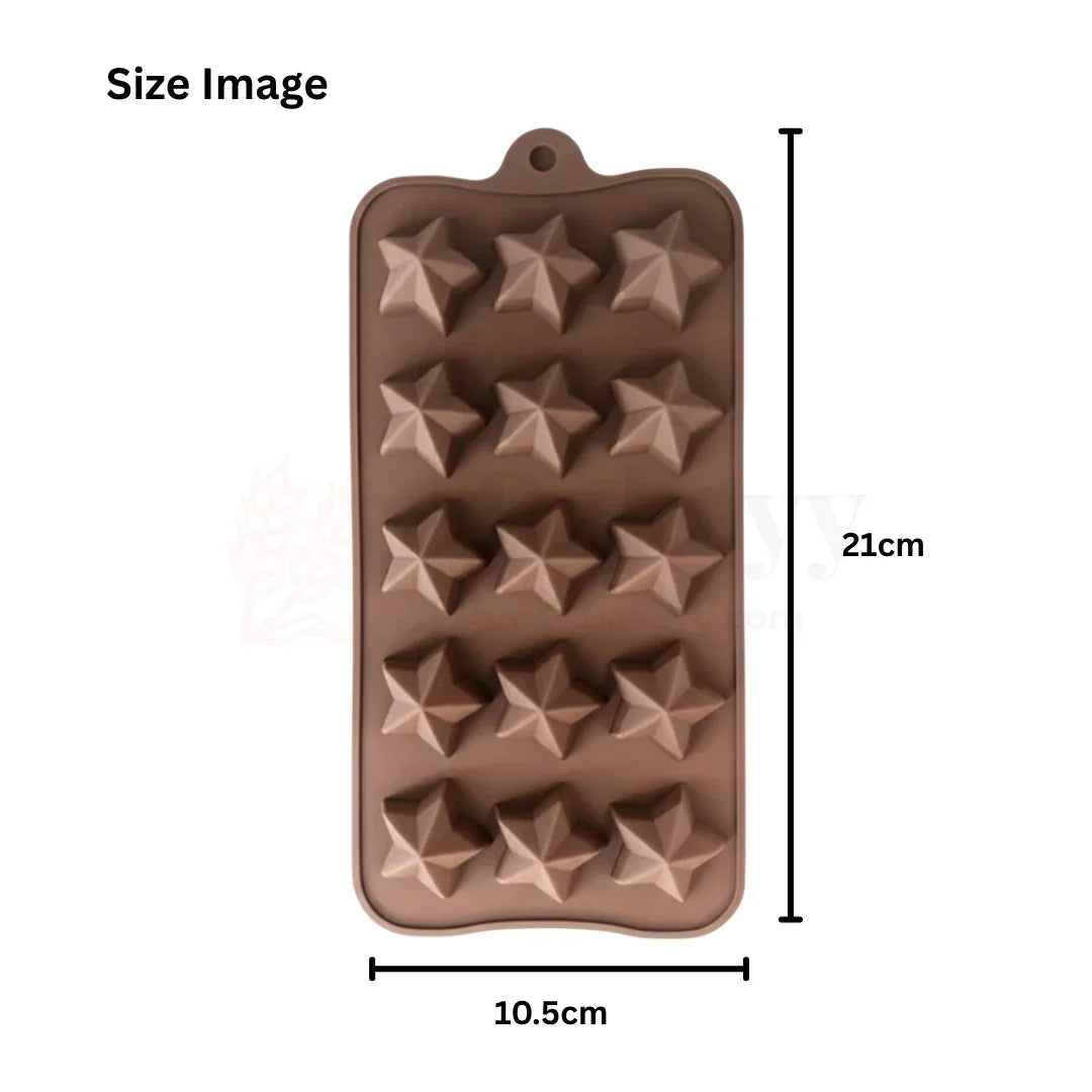 15-Cavity | Star Shaped Silicone Chocolate Mould | Non-Stick Baking & Candy Making Tray | 1 Piece - Bakeyy.com - India - 15-Cavity | Star Shaped Silicone Chocolate Mould | Non-Stick Baking & Candy Making Tray | 1 Piece - Default Title