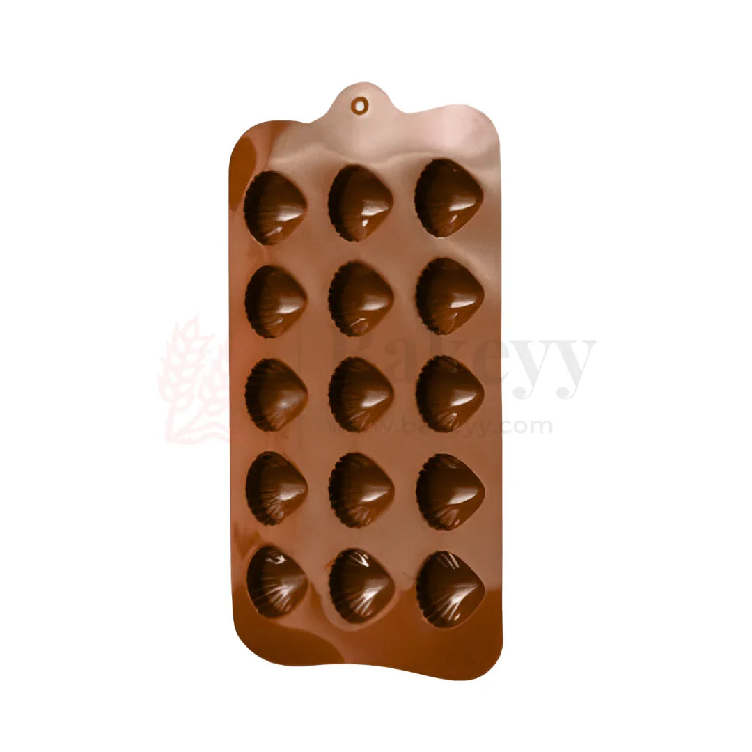 15-Cavity | Sea Shell Shaped Silicone Chocolate Mould | Non-Stick Baking & Candy Making Tray | 1 Piece