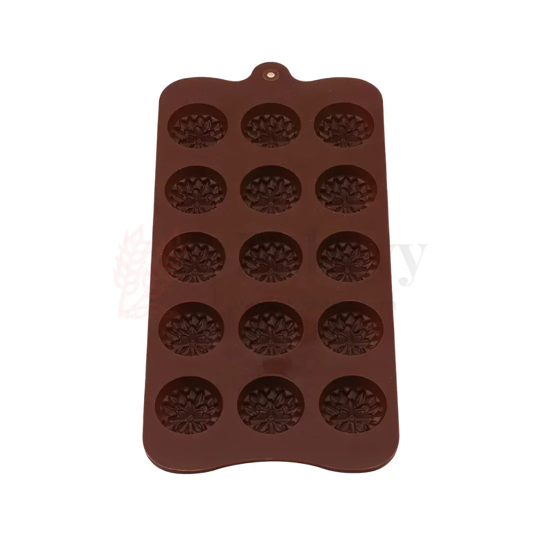 15-Cavity | Flower Design Silicone Chocolate Mould | Non-Stick Baking & Candy Making Tray | 1 Piece - Bakeyy.com - India - 15-Cavity | Flower Design Silicone Chocolate Mould | Non-Stick Baking & Candy Making Tray | 1 Piece - Default Title