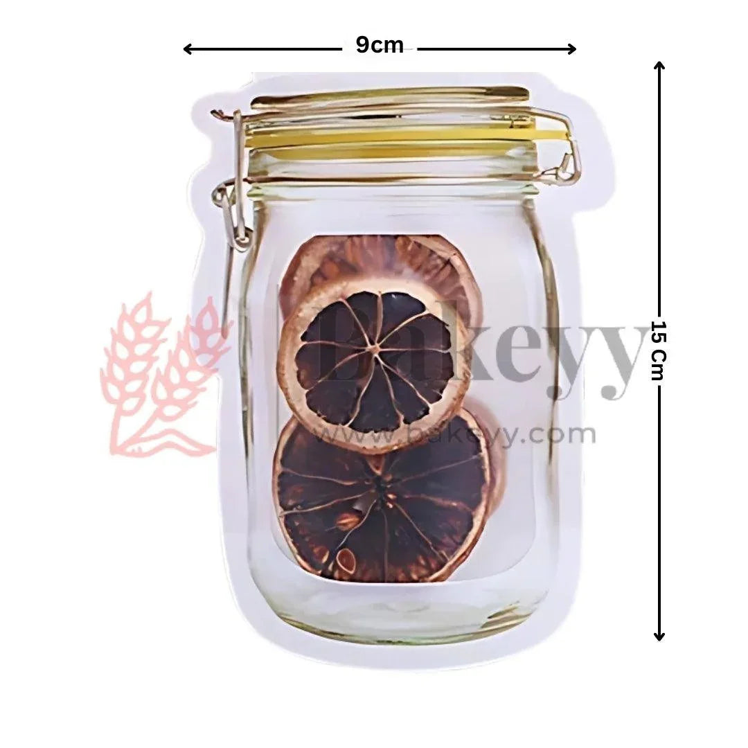 9x15cm | Yellow Jar Zip Lock Pouch | Mason Jar Design | Pack of 50