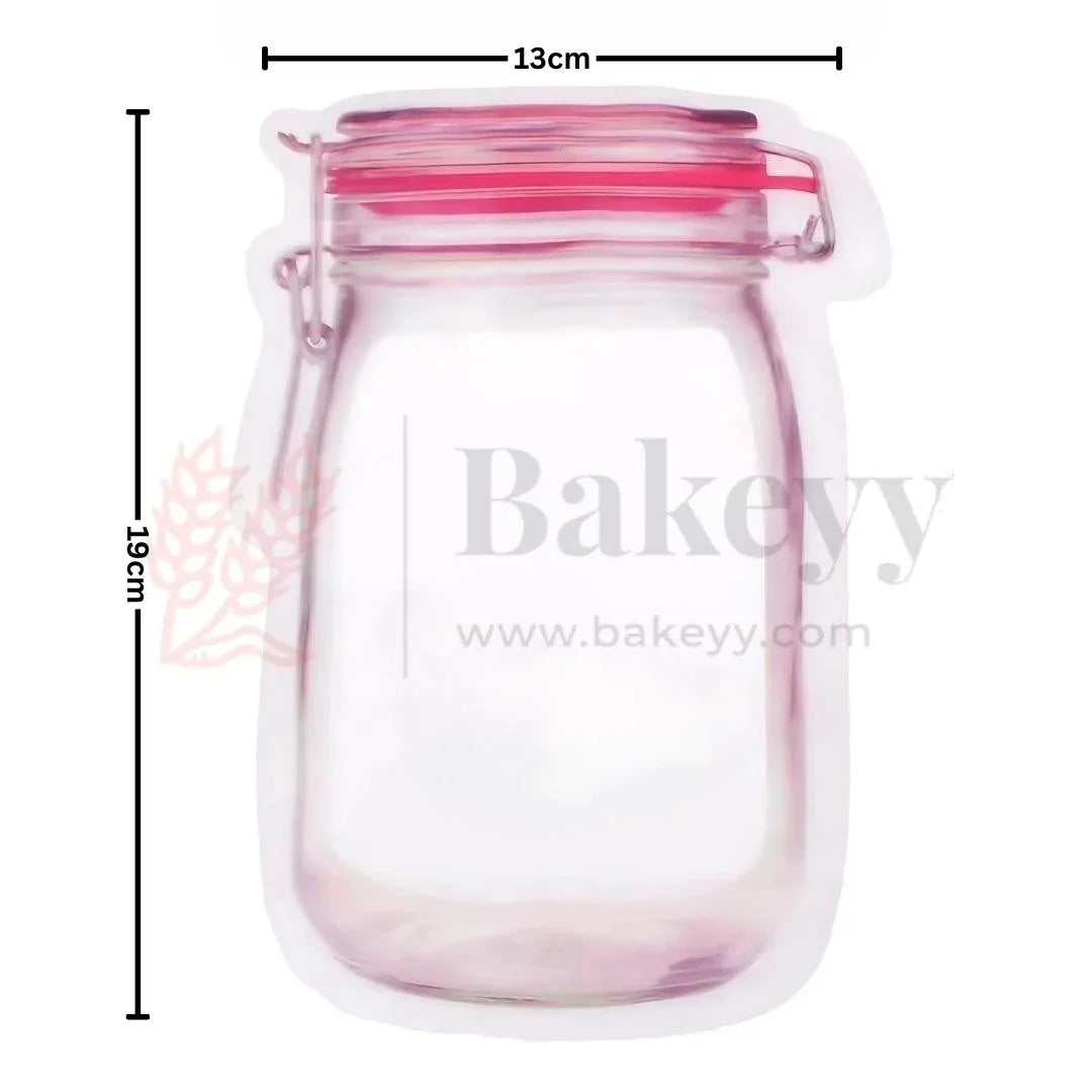 13x19cm | Red Jar Zip Lock Pouch | Mason Jar Design | Pack of 50