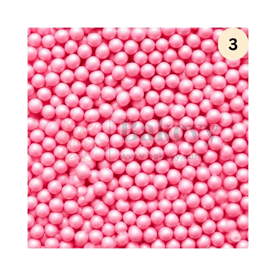 Round Ball Sprinkles - 200 Gram - Bakeyy.com - India - Round Ball Sprinkles - 200 Gram - 03 / Pink
