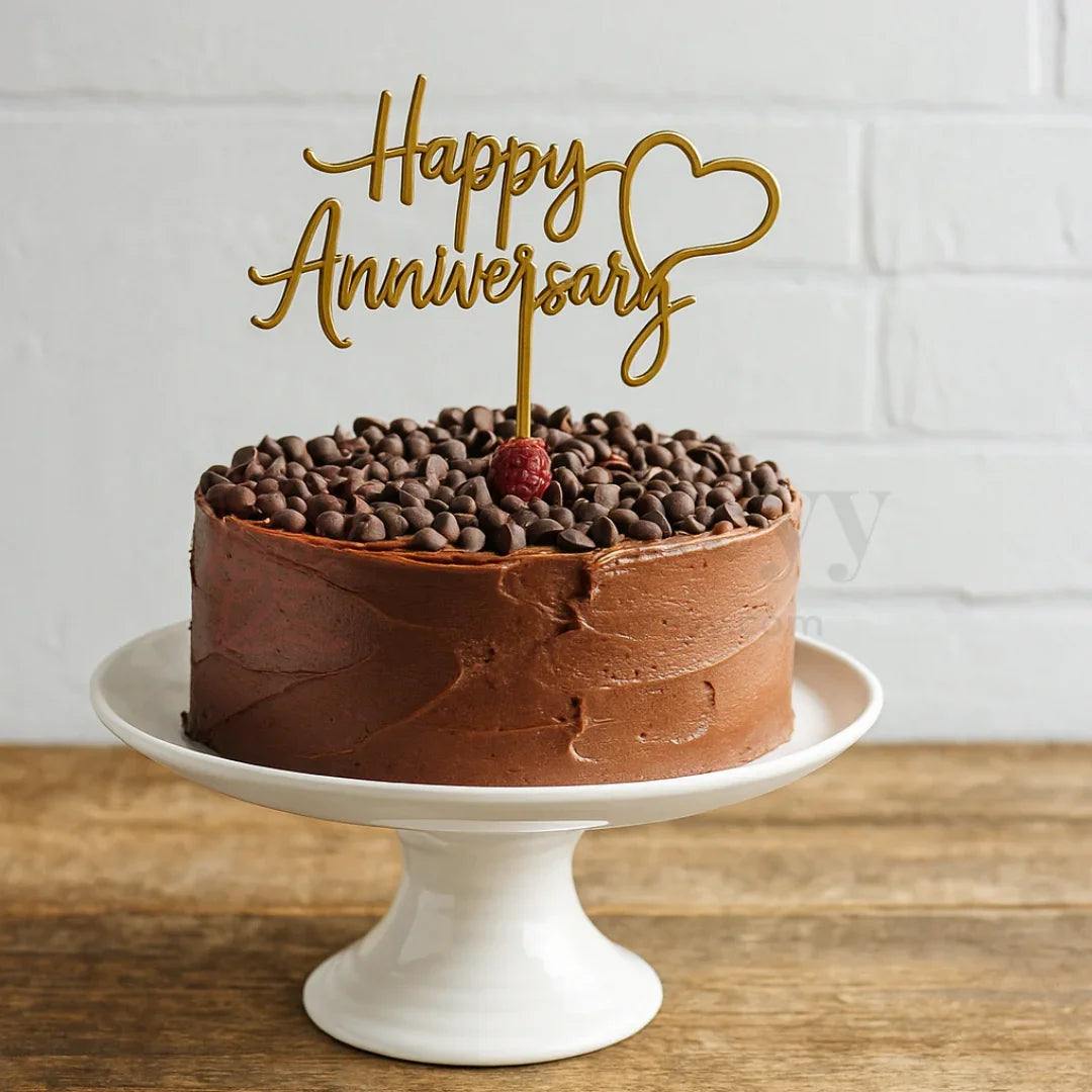 4" inch Happy Anniversary Cake Topper