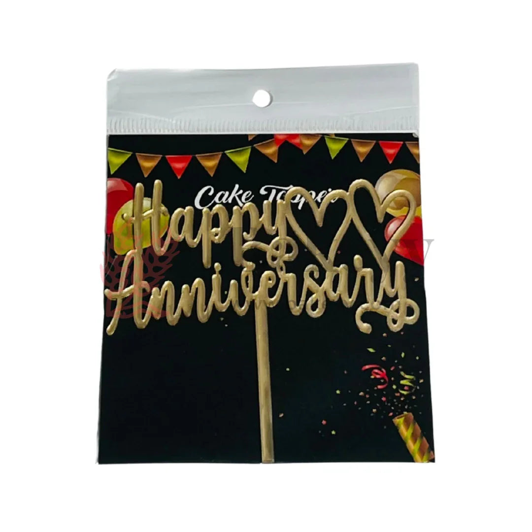 4" inch Happy Anniversary Cake Topper