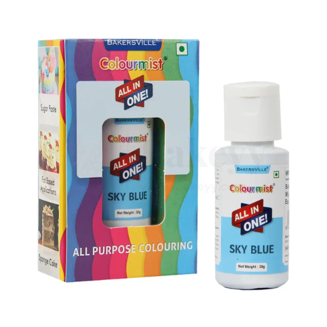 Colourmist Sky Blue | All-in-One Edible Food Colour – 30ml - Bakeyy.com - India - Colourmist Sky Blue | All-in-One Edible Food Colour – 30ml - Default Title