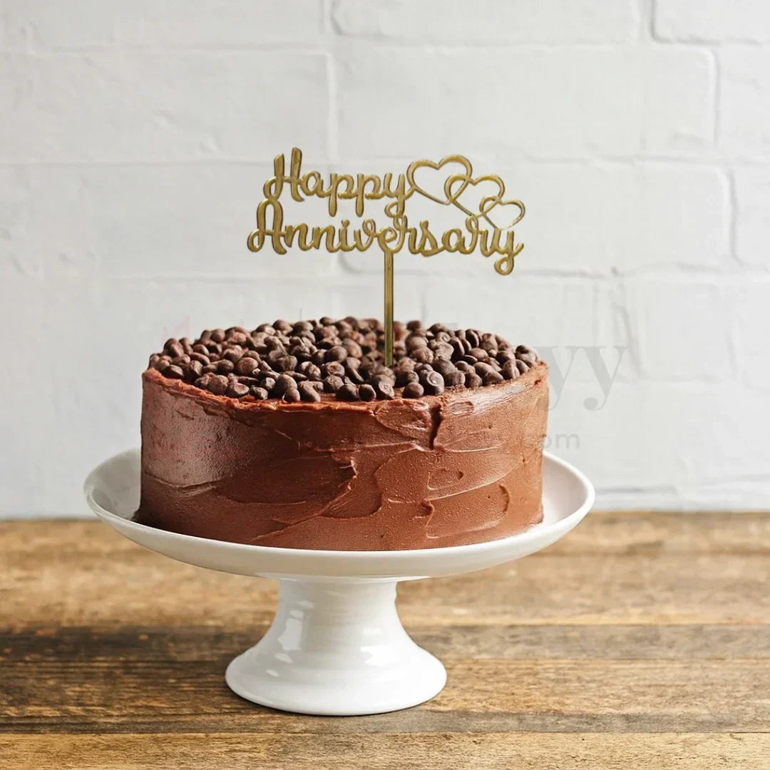 4" inch Happy Anniversary Cake Topper