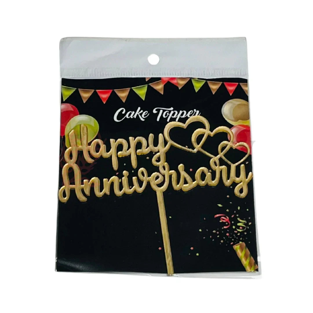 4" inch Happy Anniversary Cake Topper