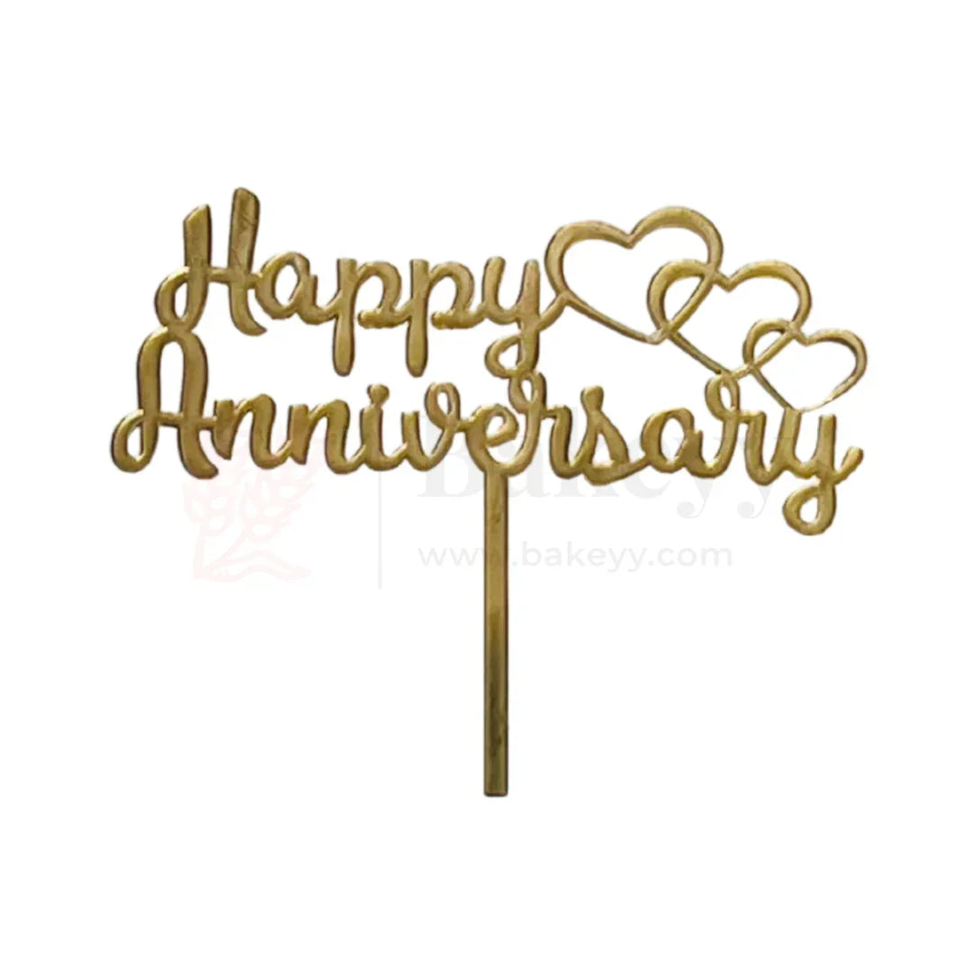 4" inch Happy Anniversary Cake Topper