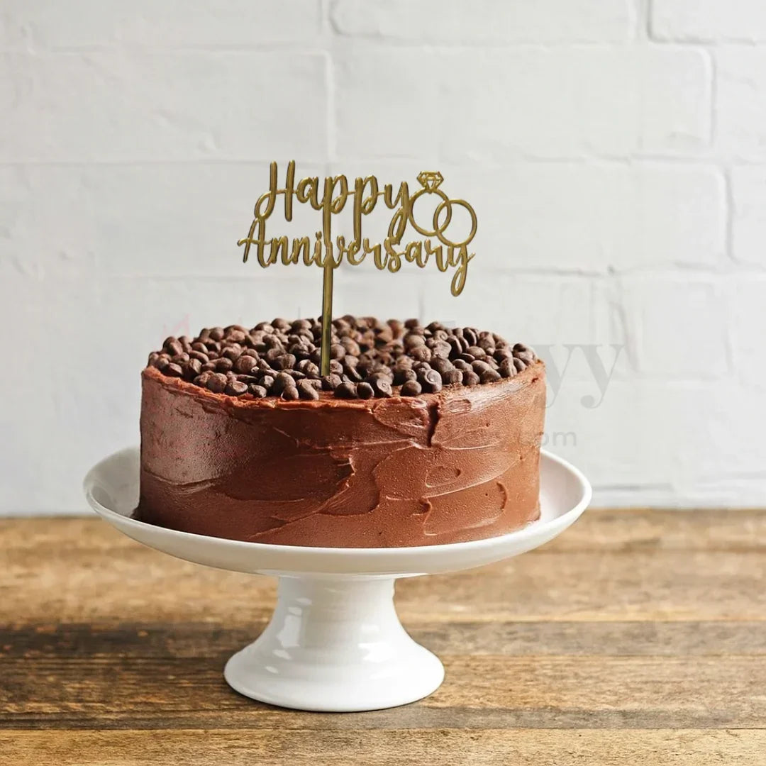 4" inch Happy Anniversary Cake Topper