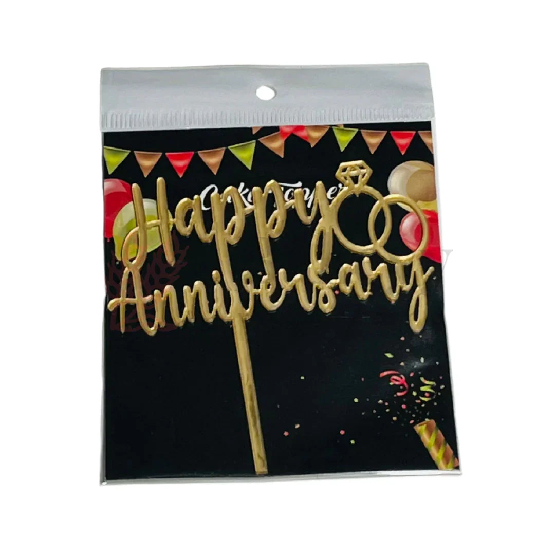 4" inch Happy Anniversary Cake Topper