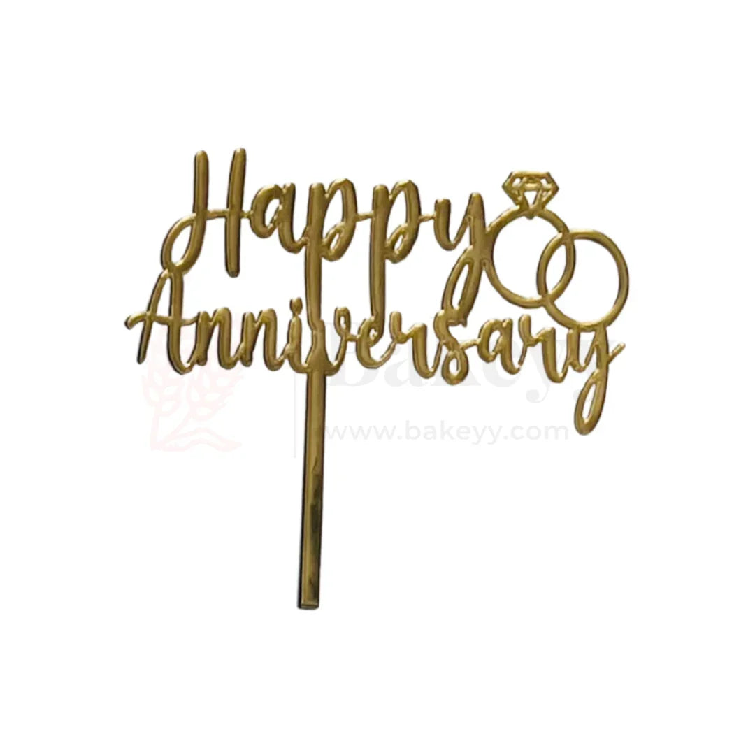 4" inch Happy Anniversary Cake Topper