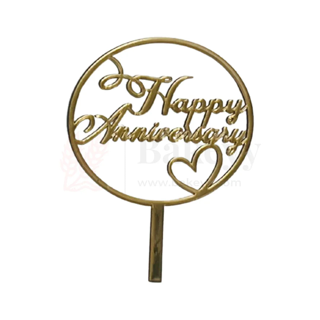 4" inch Happy Anniversary Cake Topper