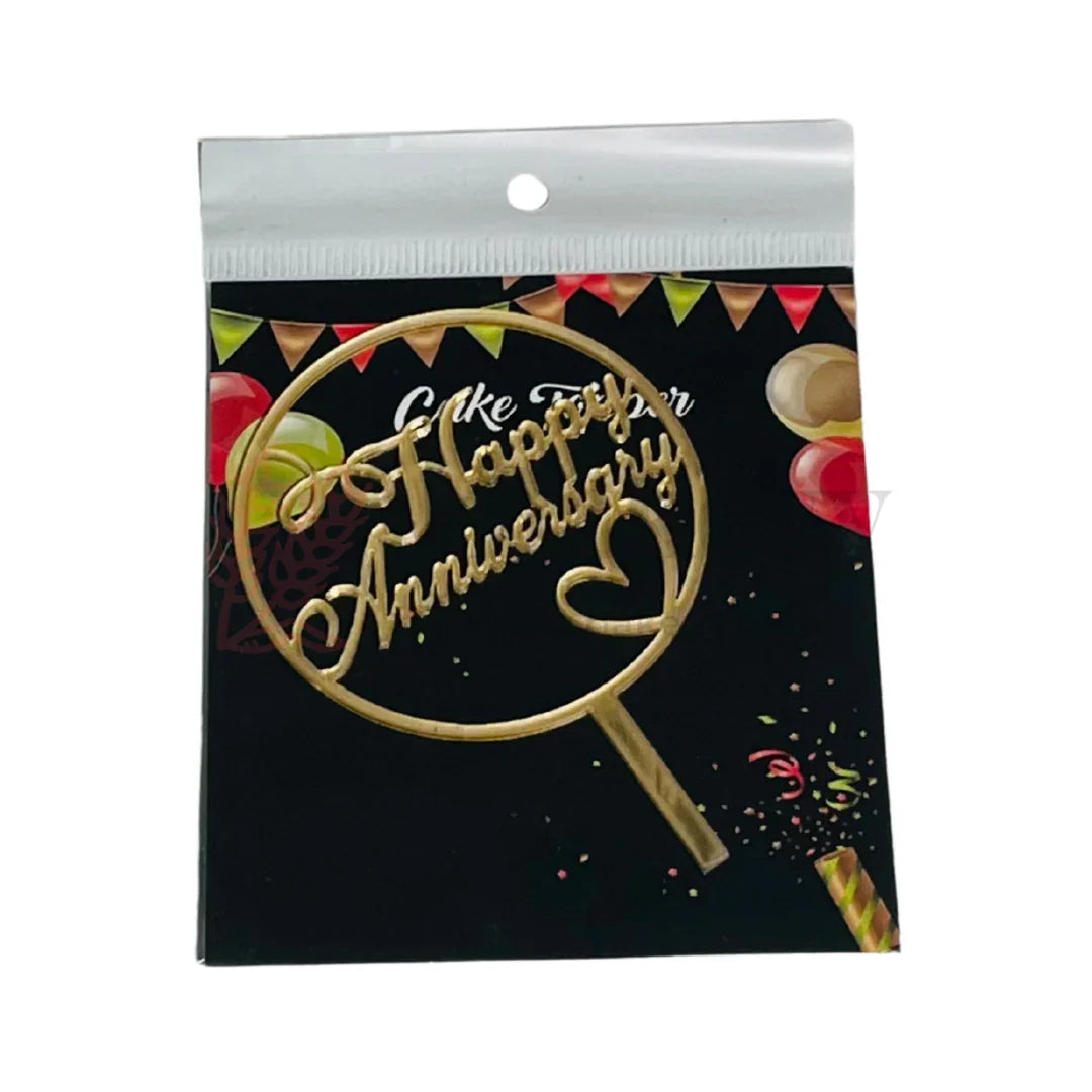 4" inch Happy Anniversary Cake Topper
