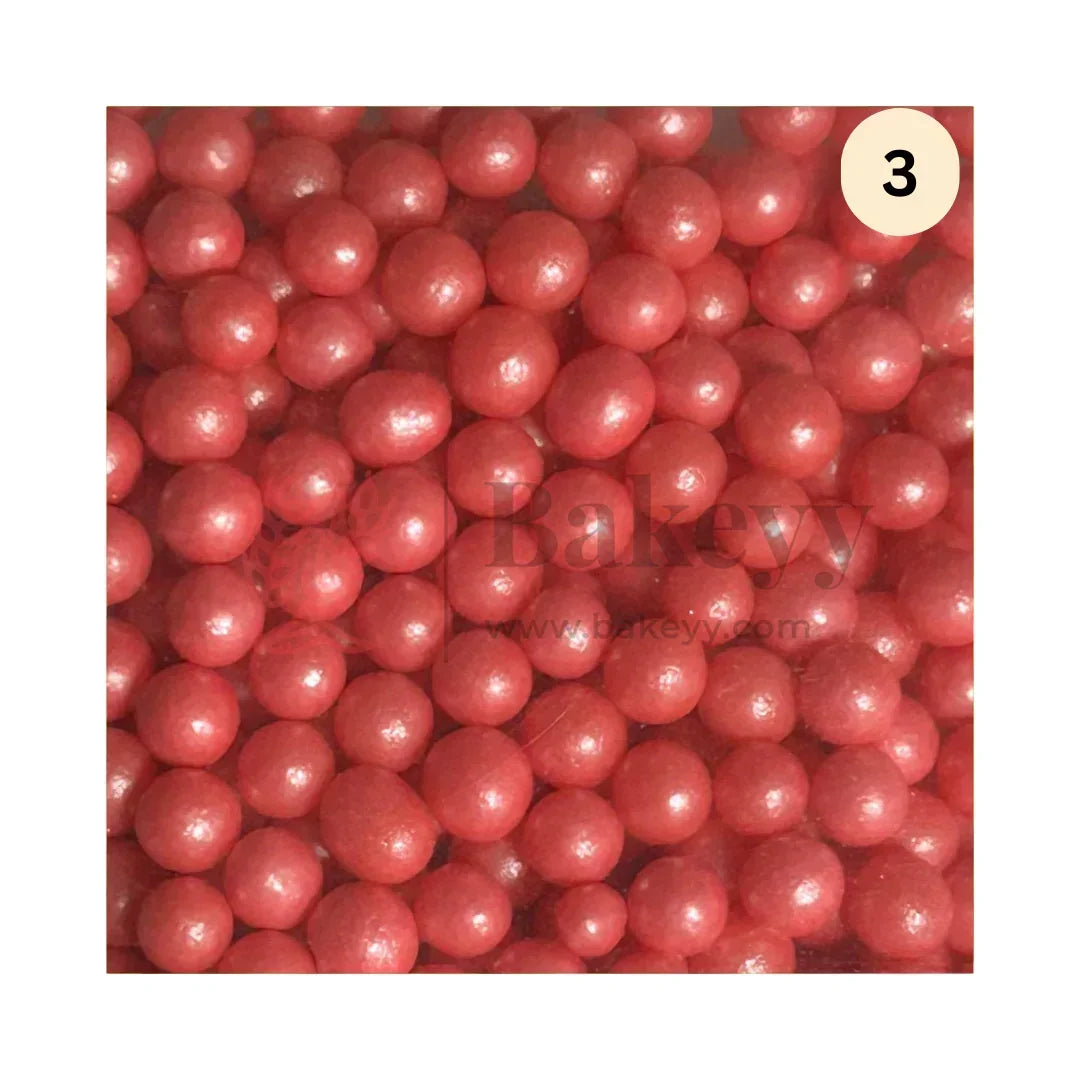 Round Ball Sprinkles - 200 Gram - Bakeyy.com - India - Round Ball Sprinkles - 200 Gram - 03 / Red
