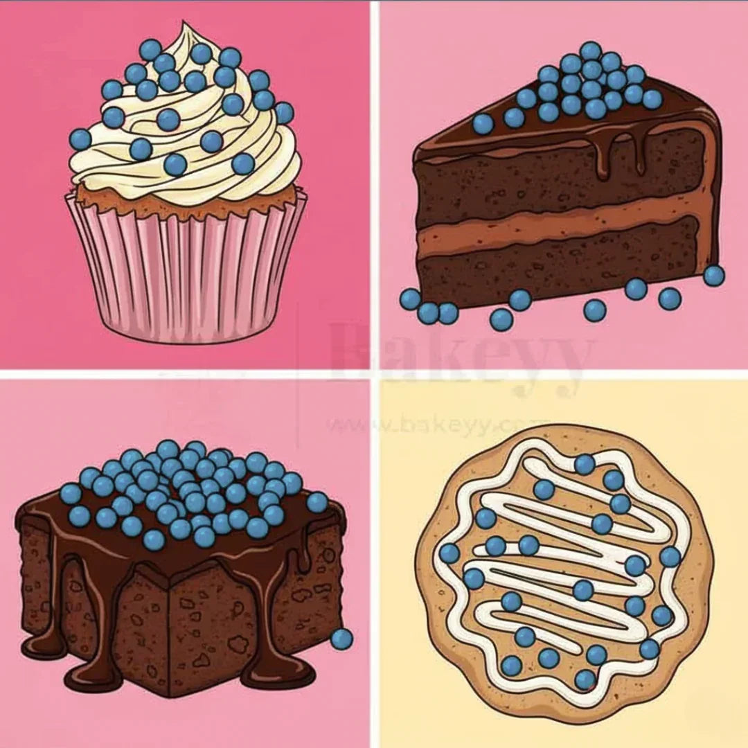 2 | Blue Edible Sprinkle Balls | Sprinkle for Cake, Cupcake, Brownies Decoration