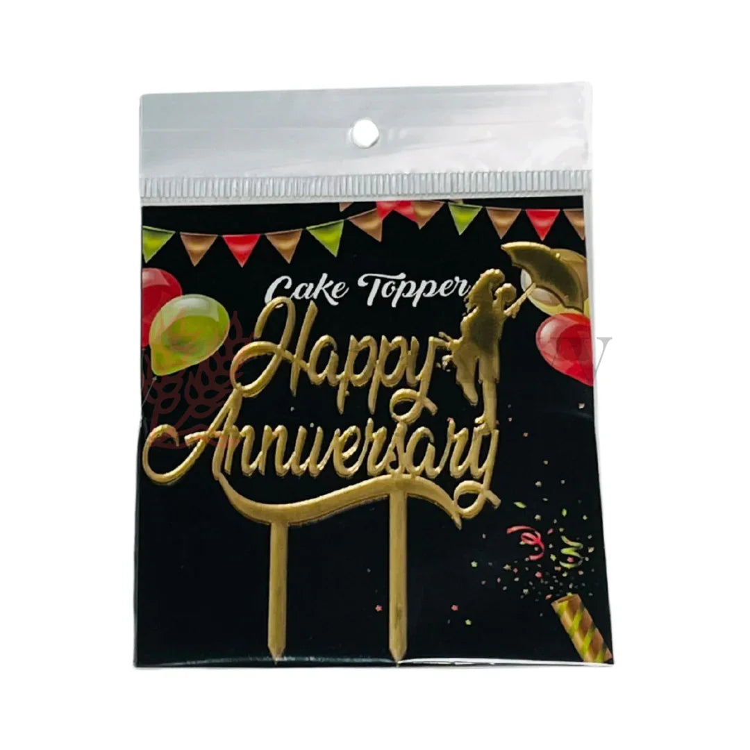 4" inch Happy Anniversary Cake Topper