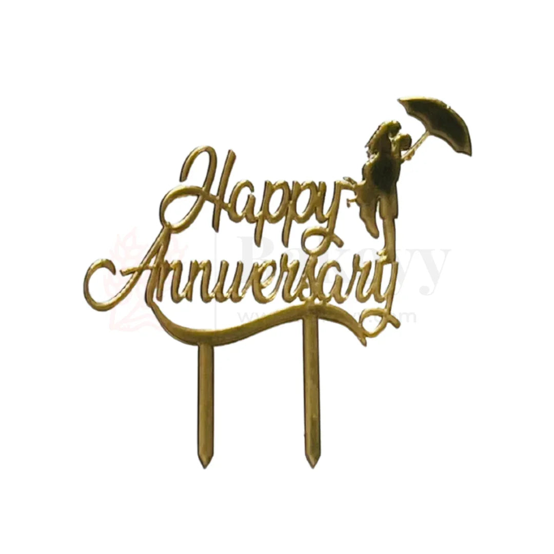 4" inch Happy Anniversary Cake Topper
