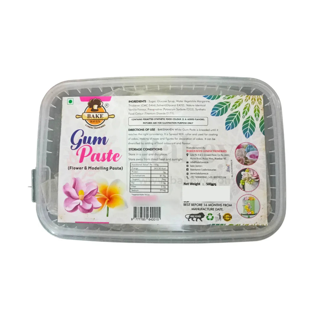 Bake Haven | White Gum Paste (Flower & Modelling Paste) | 500g