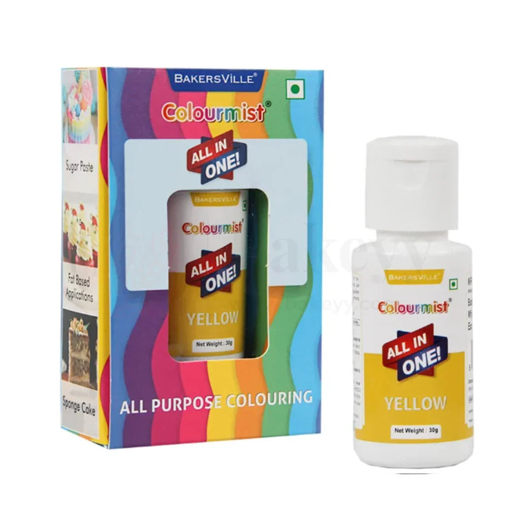 Colourmist Yellow All-in-One Edible Food Colour – 30ml - Bakeyy.com - India - Colourmist Yellow All-in-One Edible Food Colour – 30ml - Default Title