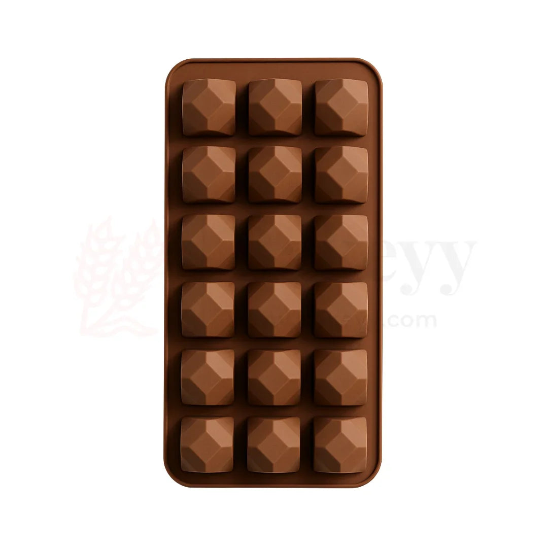 18-Cavity | Gemstone Silicone Chocolate Mould | Non-Stick Jewel Shape for Chocolates, Candies & Crafts | 1 Piece